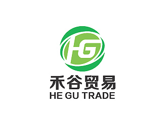 彭波的禾谷貿(mào)易公司對稱圖標(biāo)logo設(shè)計(jì)