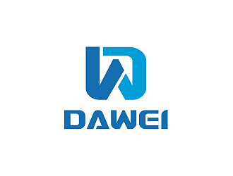 彭波的DaWei字母LOGO設(shè)計(jì)，酷炫簡(jiǎn)潔，有力量感l(wèi)ogo設(shè)計(jì)