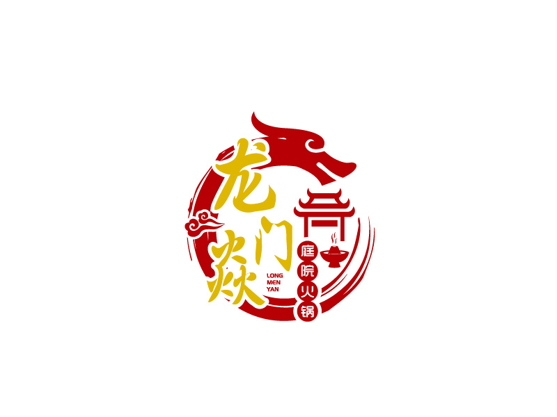 張俊的龍門焱生態(tài)火鍋logo設(shè)計(jì)