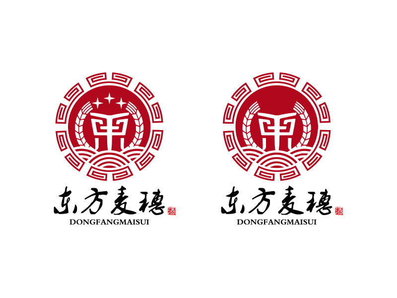 秦光華的白酒品牌，東方麥穗logo設計
